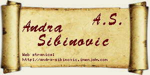 Andra Sibinović vizit kartica